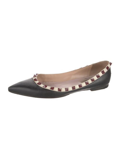 Valentino Rockstud Accents Leather Ballet Flats