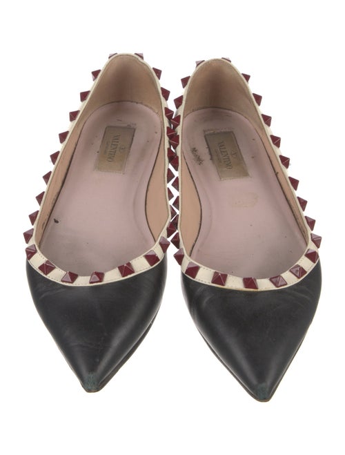 Valentino Rockstud Accents Leather Ballet Flats