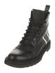 Valentino Leather Graphic Print Combat Boots