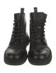 Valentino Leather Graphic Print Combat Boots