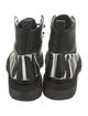 Valentino Leather Graphic Print Combat Boots