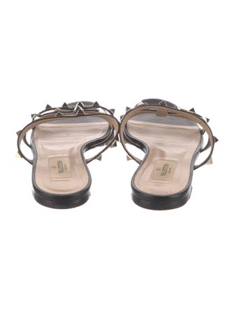 Valentino Rockstud Accents Leather Slides