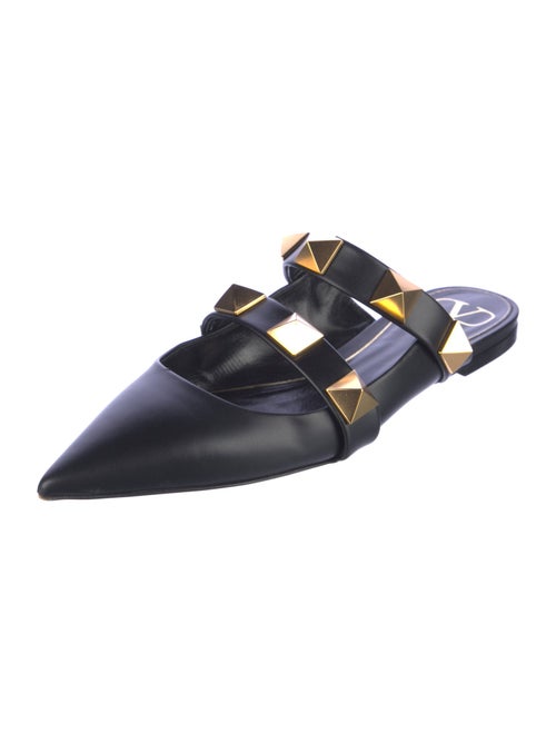 Valentino Rockstud Accents Leather Mules