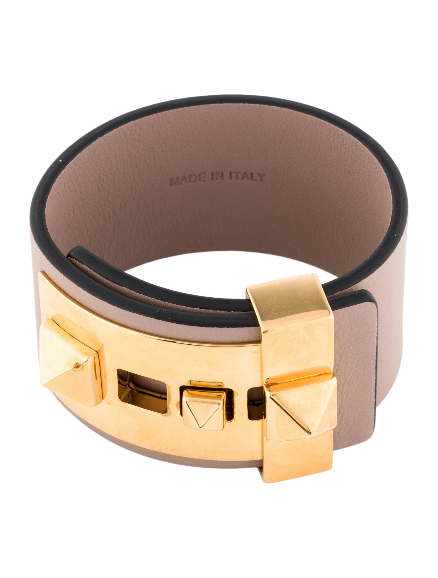 Valentino Leather Wide Adjustable Wrap Bracelet