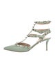 Valentino Rockstud Accents Leather T-Strap Pumps