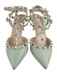 Valentino Rockstud Accents Leather T-Strap Pumps