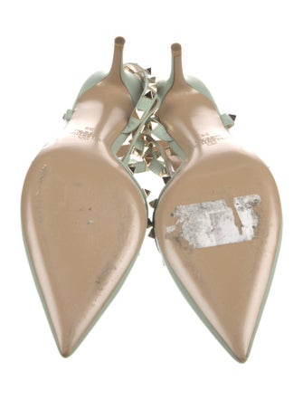 Valentino Rockstud Accents Leather T-Strap Pumps