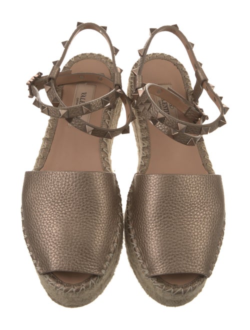 Valentino Rockstud Accents Leather Espadrilles