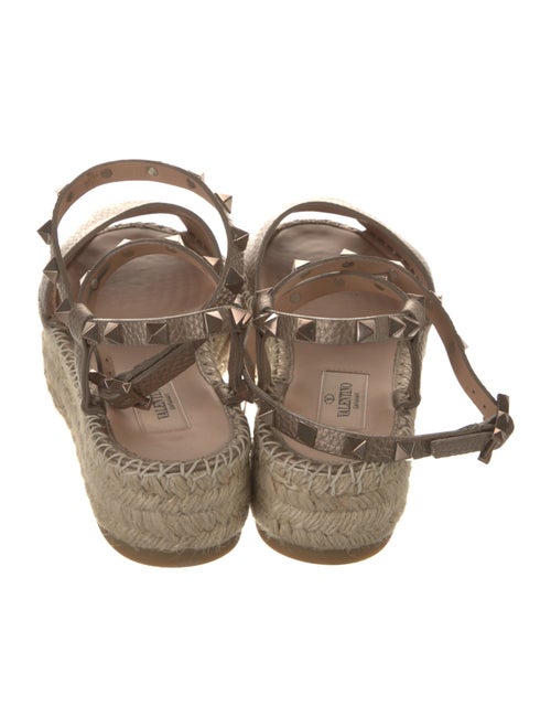 Valentino Rockstud Accents Leather Espadrilles