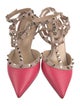 Valentino Rockstud Accents Leather T-Strap Pumps