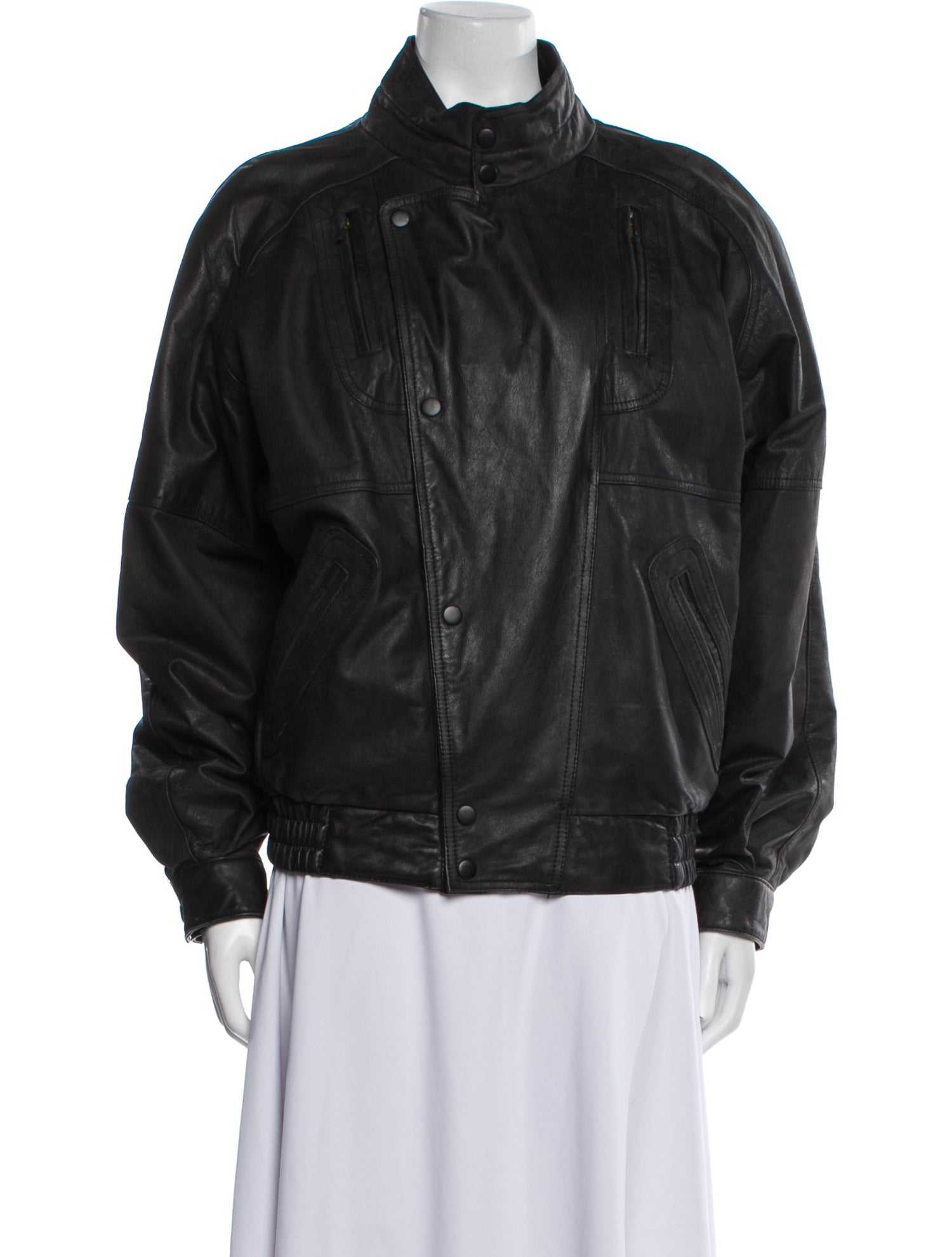 Valentino 1980's Leather Bomber Jacket