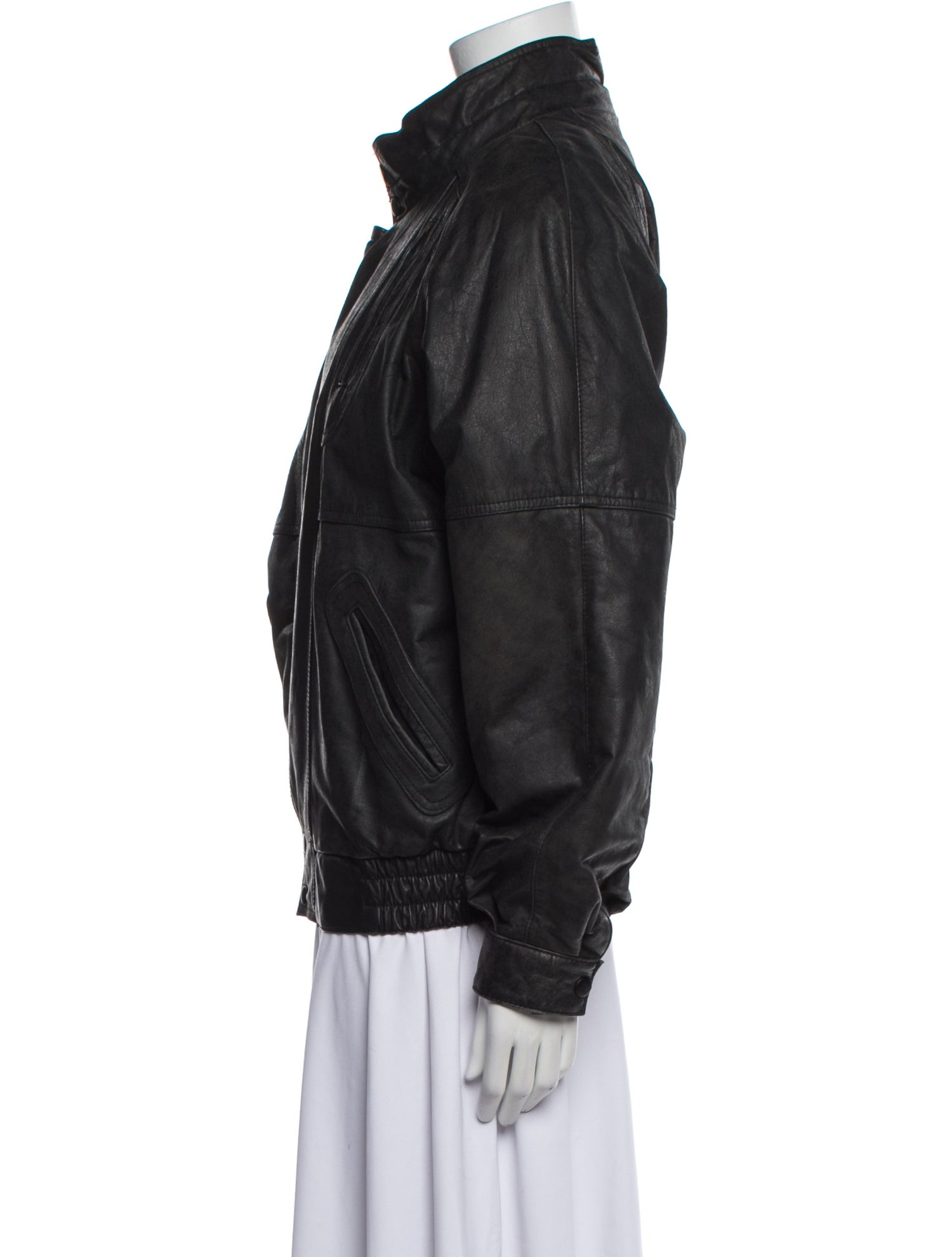 Valentino 1980's Leather Bomber Jacket