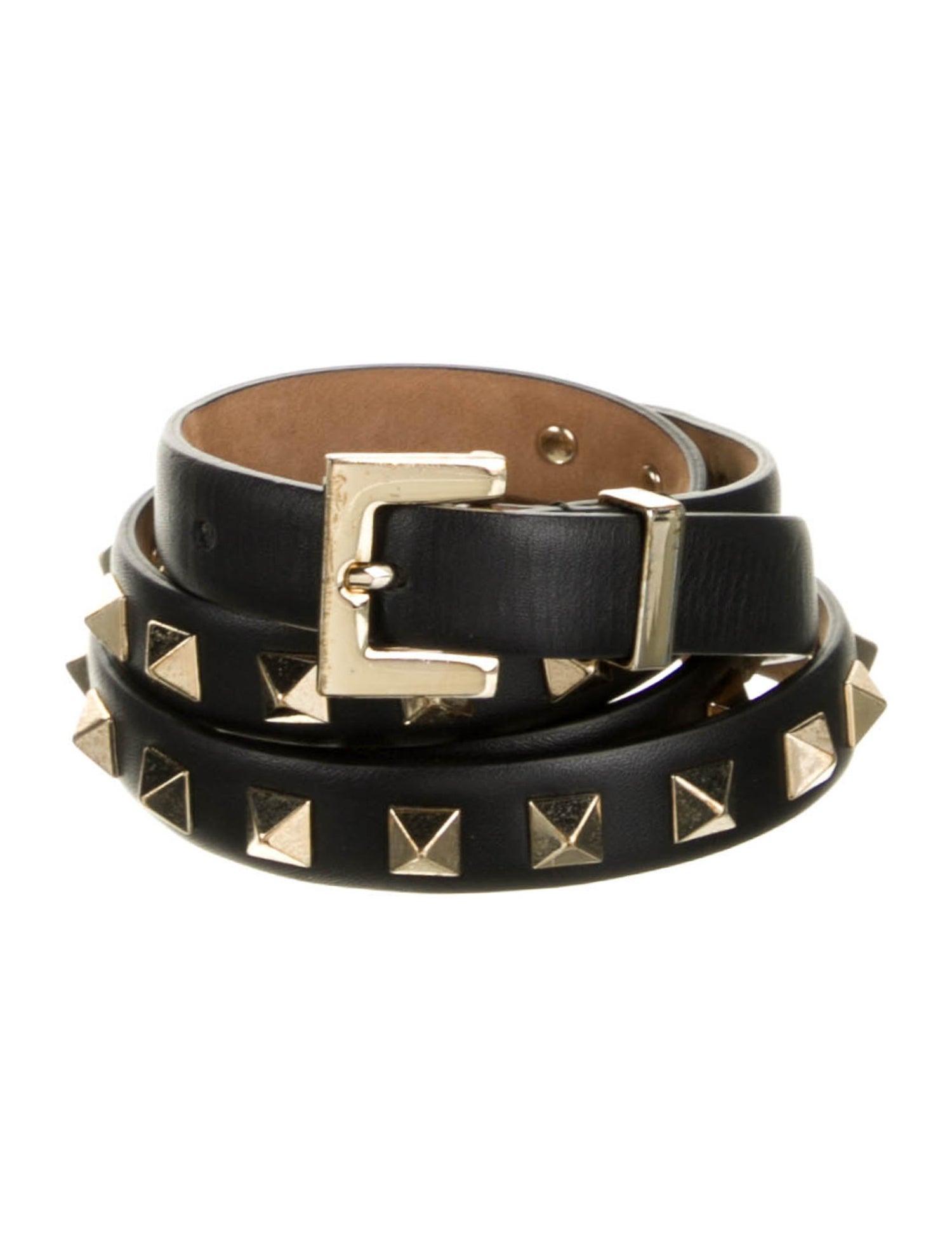 Valentino Rockstud Accents Skinny Belt
