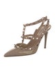 Valentino Rockstud Accents Patent Leather T-Strap Pumps
