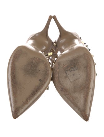 Valentino Rockstud Accents Patent Leather T-Strap Pumps