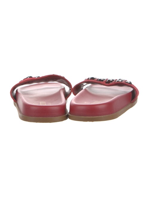 Valentino Suede Whipstitch Trim Slides