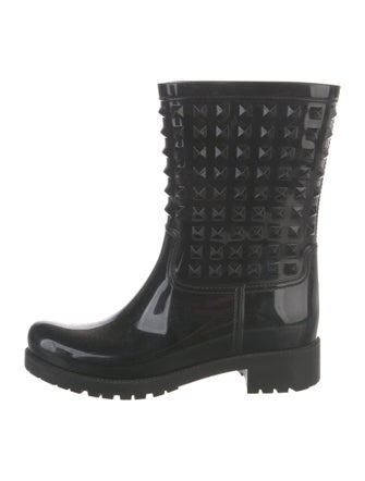 Valentino Rubber Studded Accents Rain Boots
