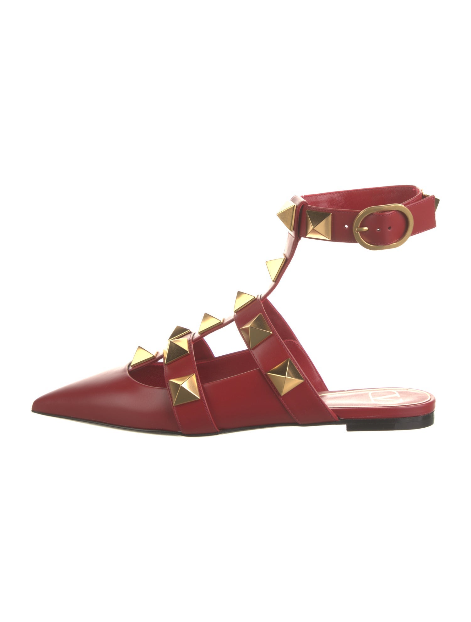 Valentino Leather Studded Accents Mules