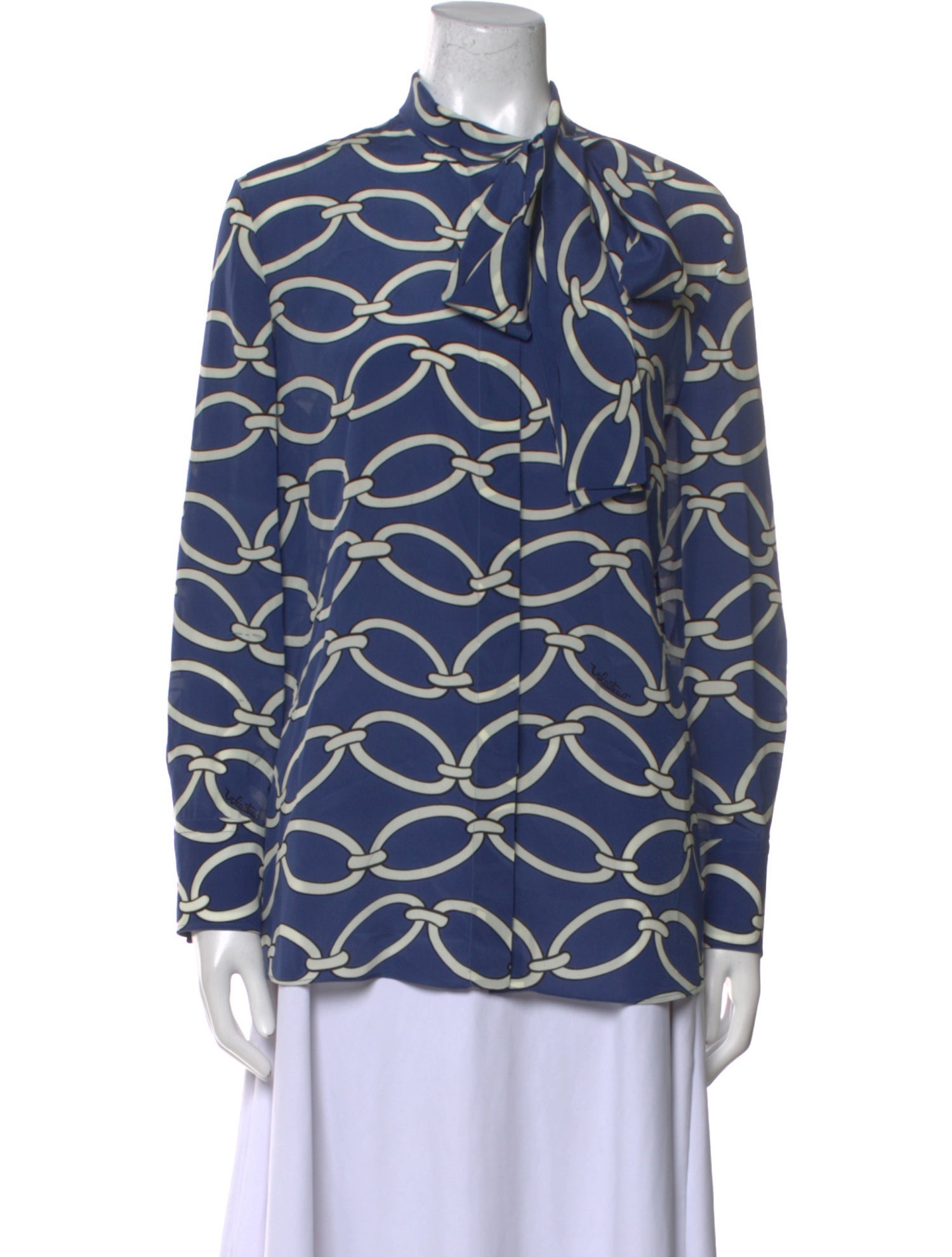 Valentino Silk Printed Button-Up Top