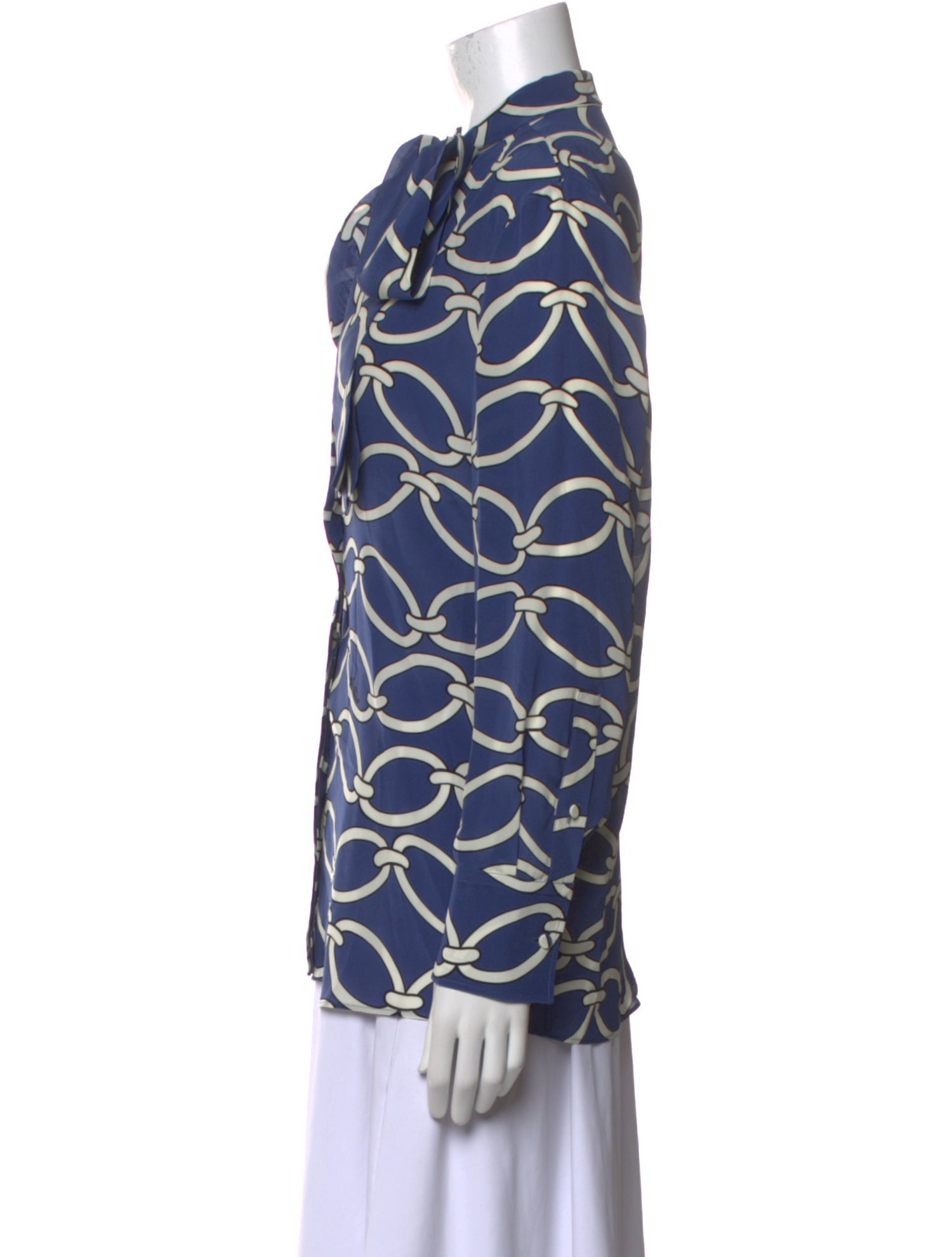 Valentino Silk Printed Button-Up Top