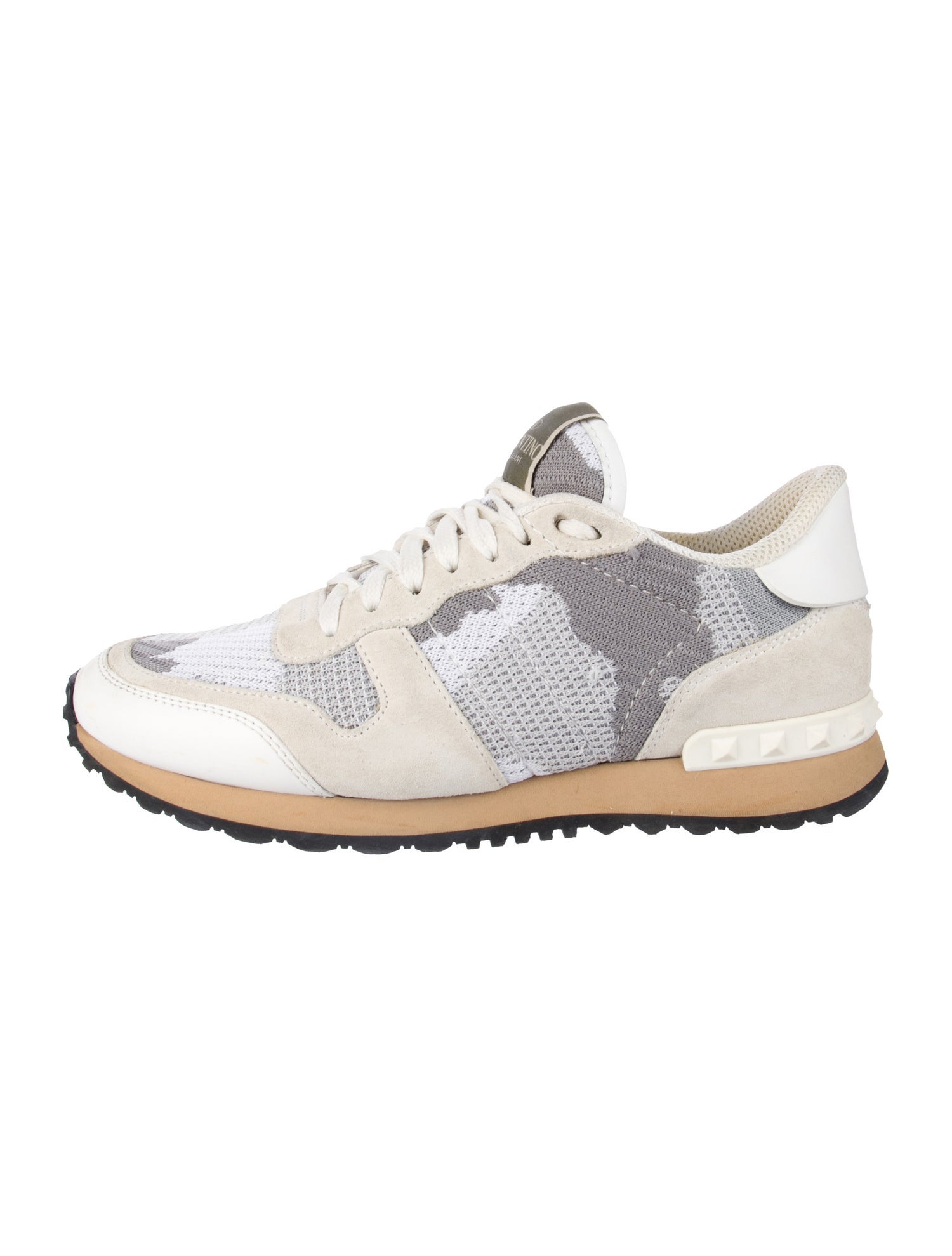 Valentino Rockstud Accents Mesh Athletic Sneakers