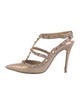 Valentino Rockstud Accents Patent Leather T-Strap Pumps