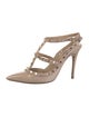Valentino Rockstud Accents Patent Leather T-Strap Pumps