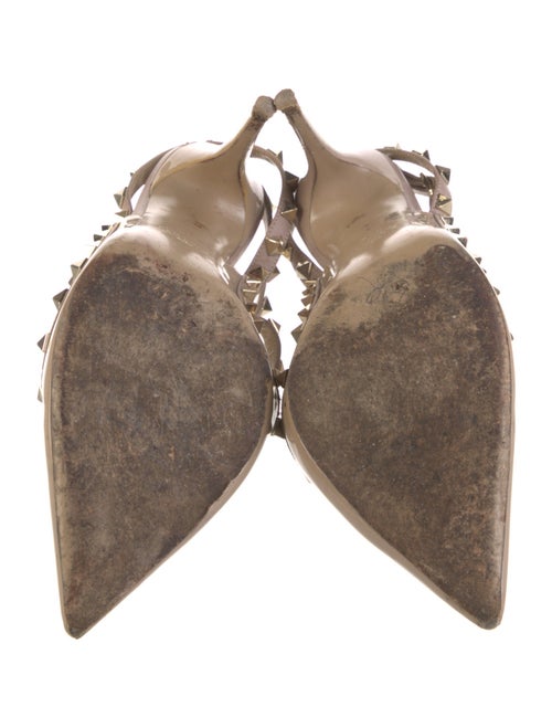 Valentino Rockstud Accents Patent Leather T-Strap Pumps