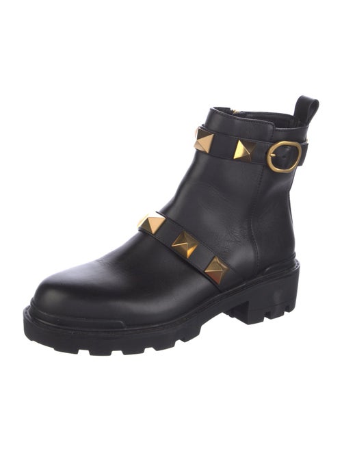 Valentino Rockstud Accents Leather Boots