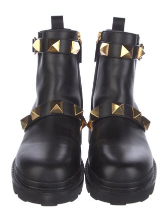 Valentino Rockstud Accents Leather Boots