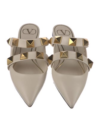 Valentino Rockstud Accents Leather Mules