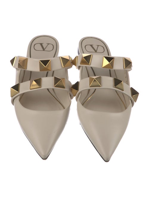 Valentino Rockstud Accents Leather Mules