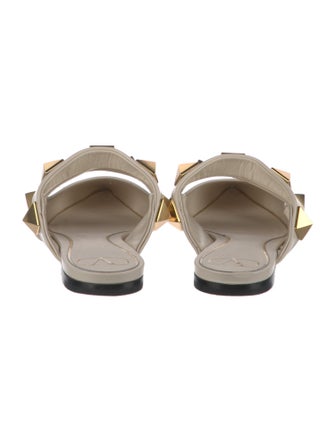 Valentino Rockstud Accents Leather Mules