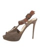 Valentino Rockstud Accents Suede T-Strap Pumps