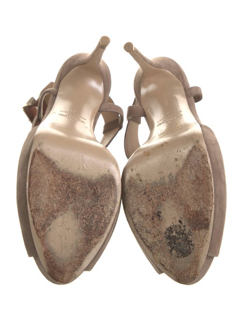 Valentino Rockstud Accents Suede T-Strap Pumps