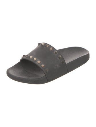 Valentino Rockstud Accents Rubber Slides