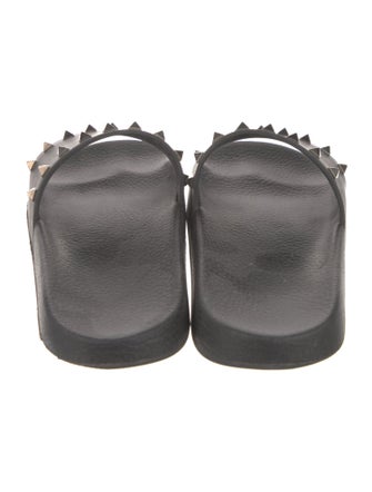 Valentino Rockstud Accents Rubber Slides