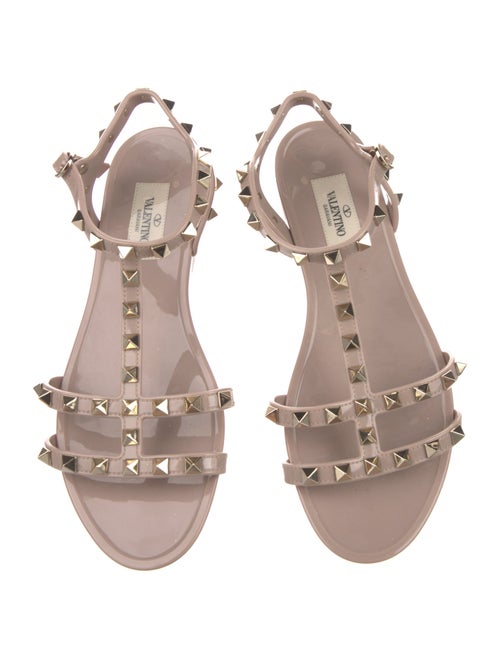 Valentino Rockstud Accents PVC T-Strap Sandals