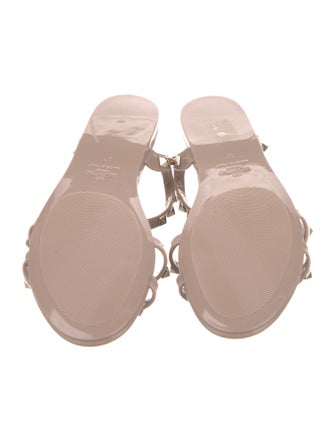 Valentino Rockstud Accents PVC T-Strap Sandals