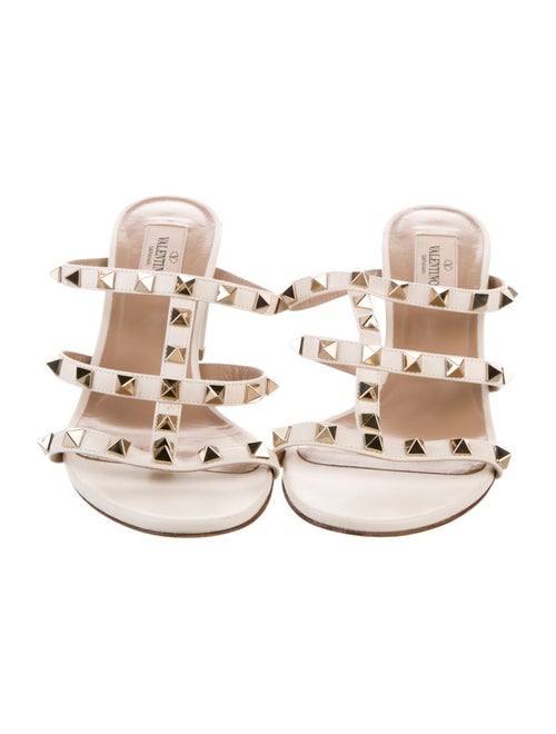 Valentino Rockstud Accents Leather Slides