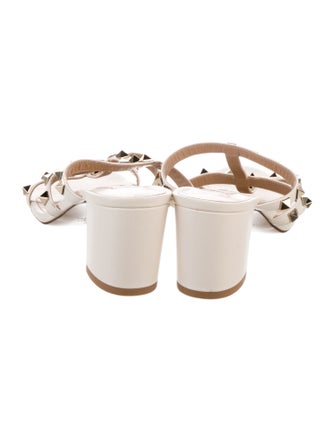 Valentino Rockstud Accents Leather Slides