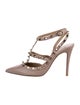 Valentino Rockstud Accents Leather T-Strap Pumps