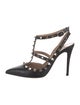 Valentino Rockstud Accents Leather T-Strap Pumps