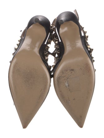 Valentino Rockstud Accents Leather T-Strap Pumps