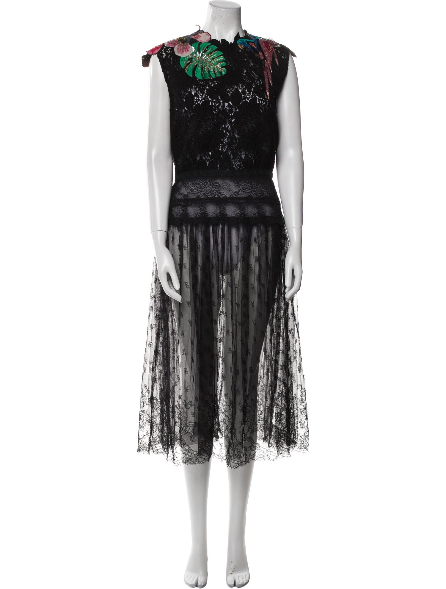 Valentino Lace Pattern Long Dress
