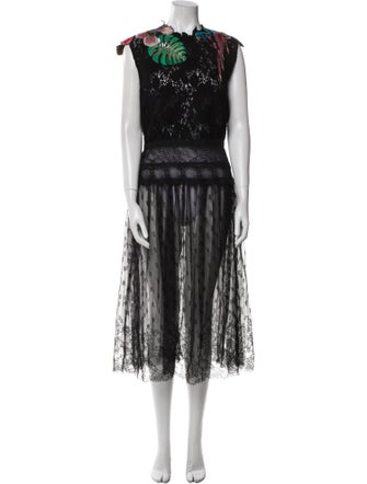 Valentino Lace Pattern Long Dress