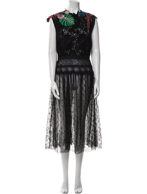 Valentino Lace Pattern Long Dress