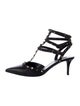 Valentino Rockstud Accents Leather T-Strap Pumps