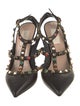 Valentino Rockstud Accents Leather T-Strap Pumps