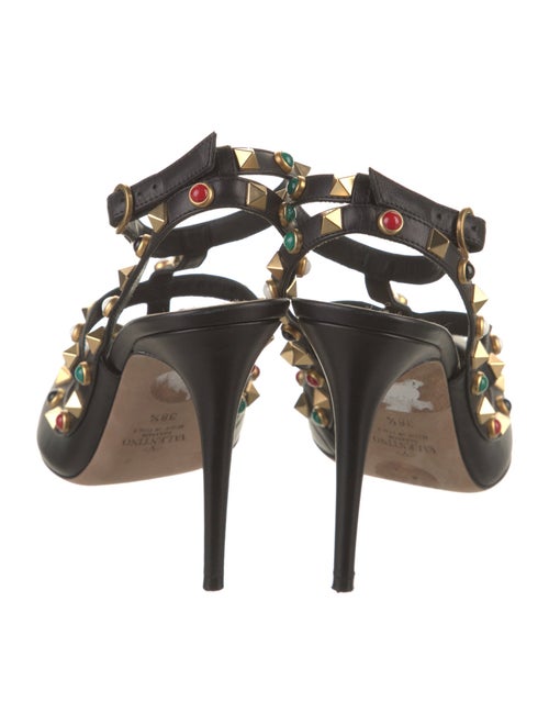 Valentino Rockstud Accents Leather T-Strap Pumps